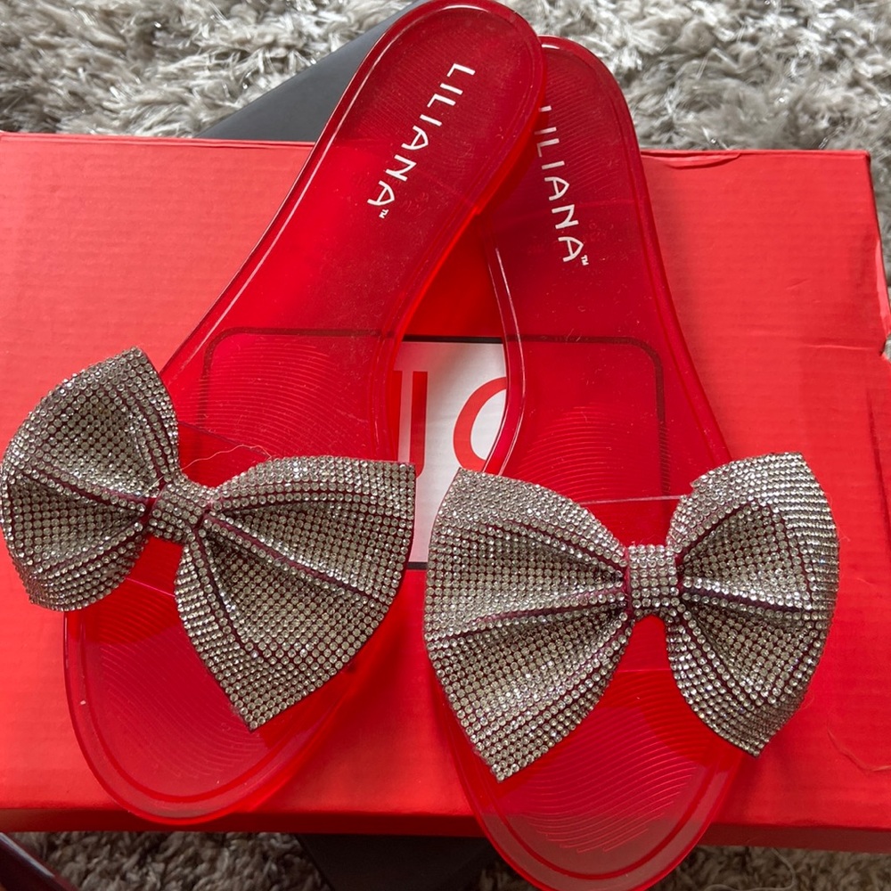 NWT Red  Bling Jelly Fashion Sandals